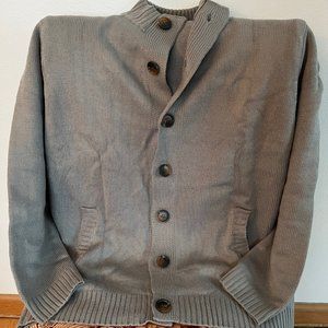 Cardigan Knitted Sweater, long sleeve, stand collar, button down (men's)